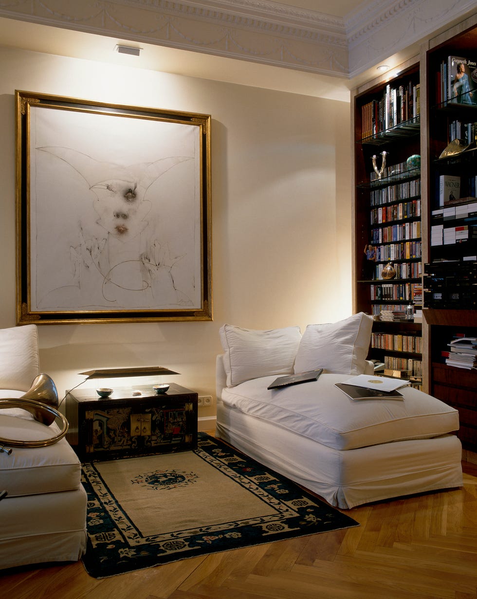 View of two day beds in a room