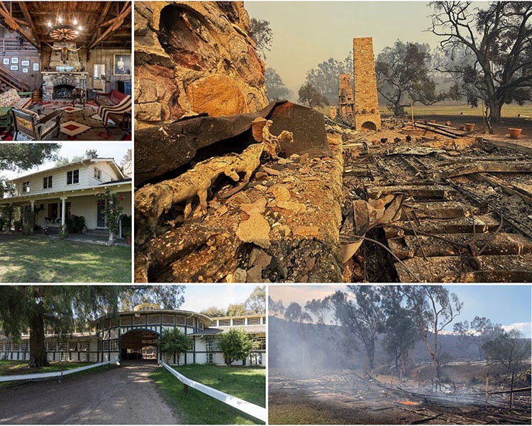 before and after fire will rogers ranch house