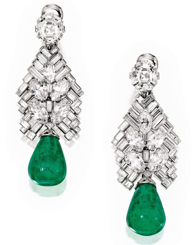 Cartier, diamond, emerald, earring 
