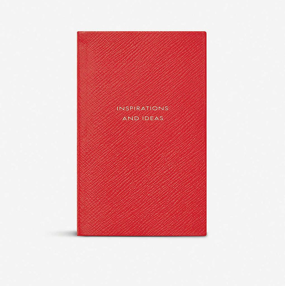 red leather notebook