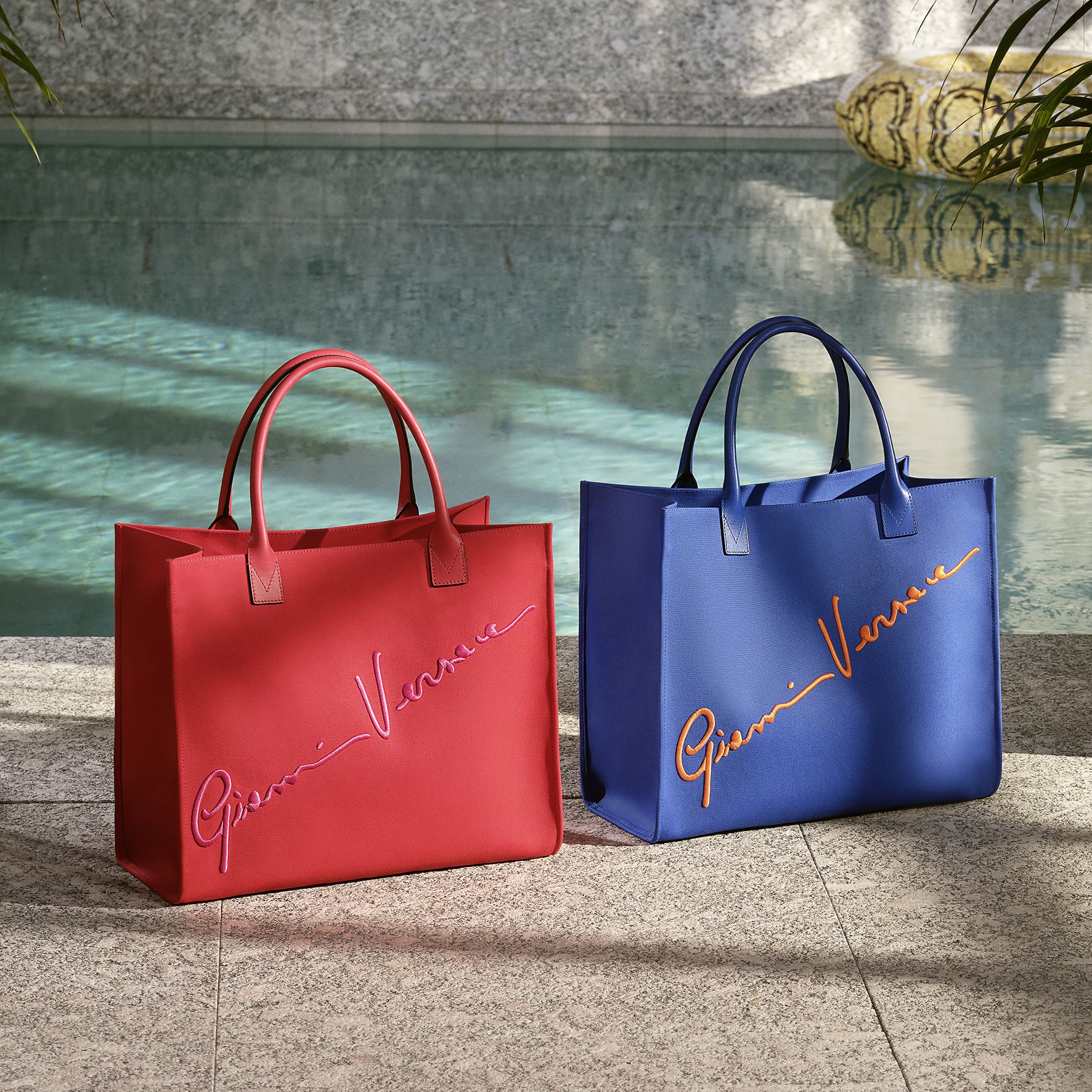 Versace Pink Cabas Gv Signature Tote Bag