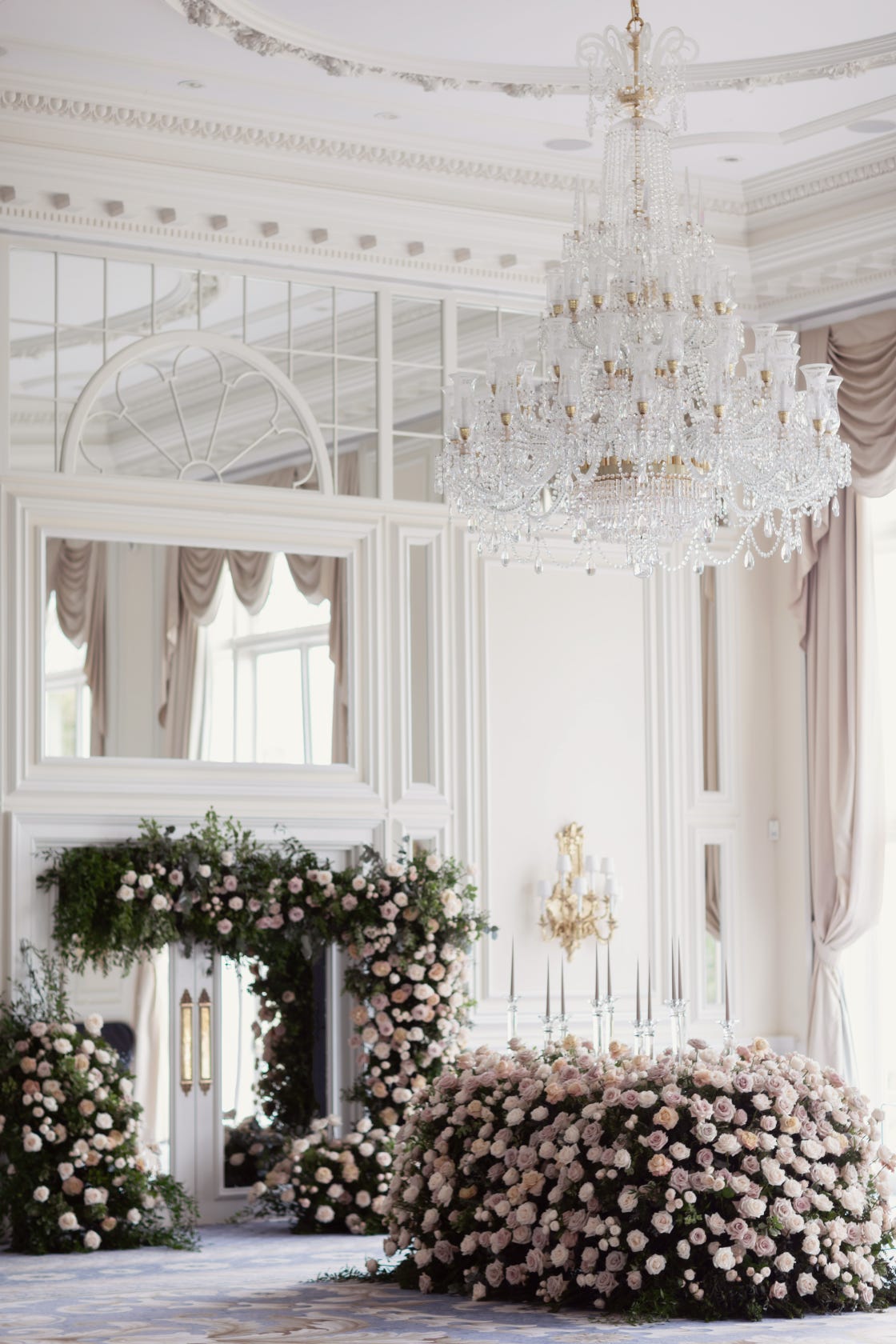 a chandelier in a room
