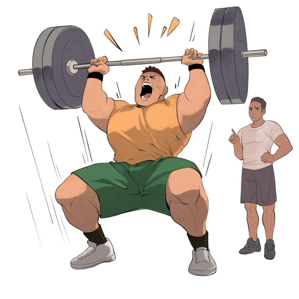 a person lifting weights