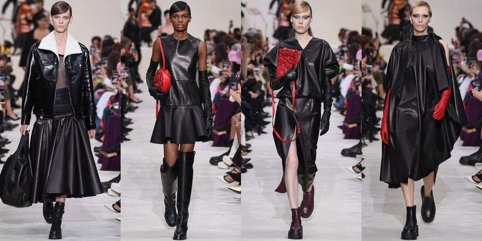 【巴黎時裝週】Valentino 2020 秋冬大秀推出一系列黑色裙裝，俐落剪裁完全優雅。