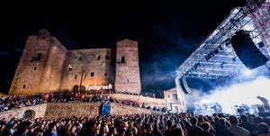 People, Crowd, Stage, Event, Performance, Night, Castle, Architecture, Audience, Photography, 