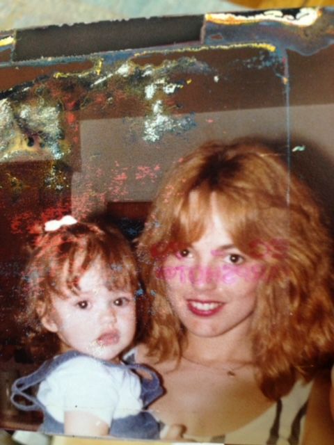 minka kelly as a baby with her mother in an old photo with the date across their faces