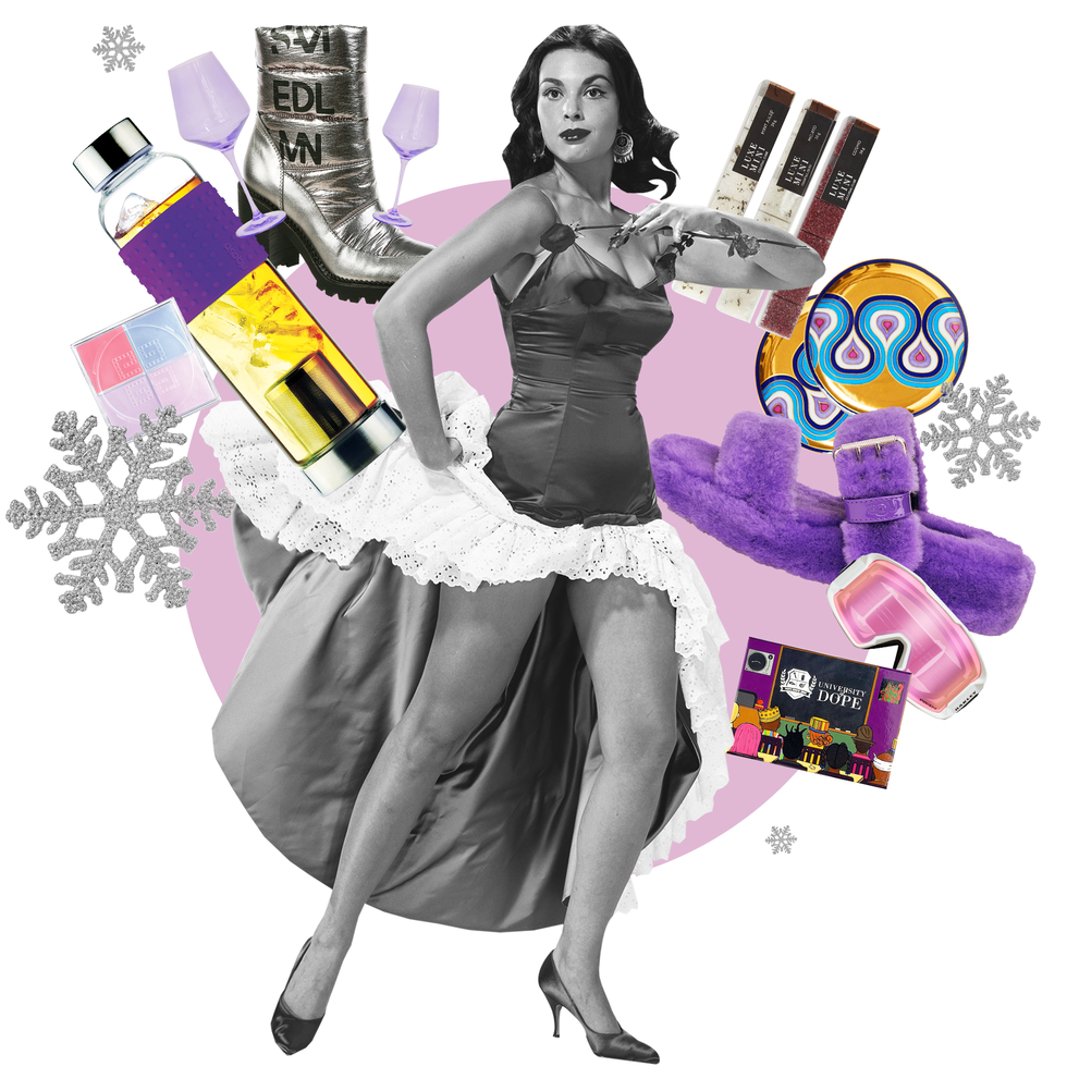 vintage woman with gifts