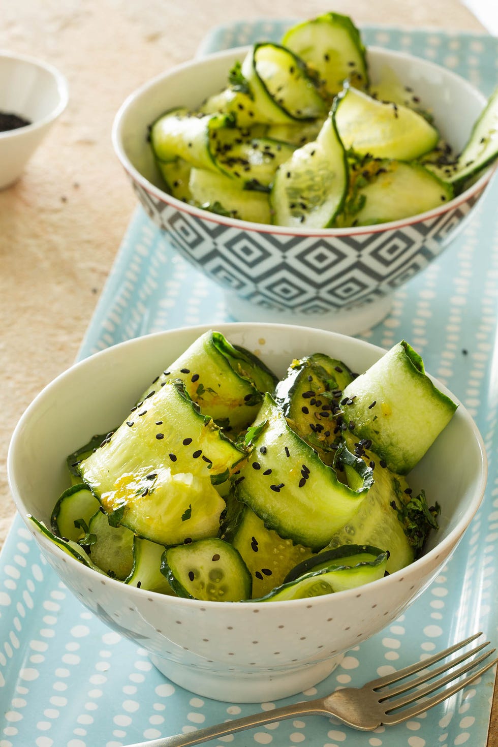 receta con verduras ensalada de pepino con vinagreta dulce de jengibre y cilantro