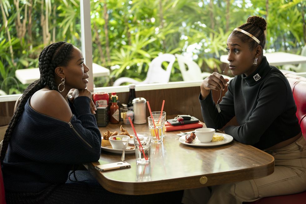 orji, left, and issa rae star in hbo's eminsecure, emwhich is now in its third season