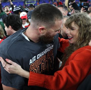 travis kelce and taylor swift at the afc championship