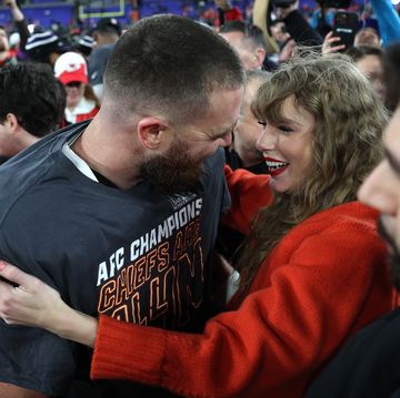 travis kelce and taylor swift at the afc championship