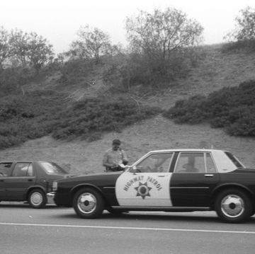 california highway patrol chevrolet caprice with crashed volkswagen jetta in 1991