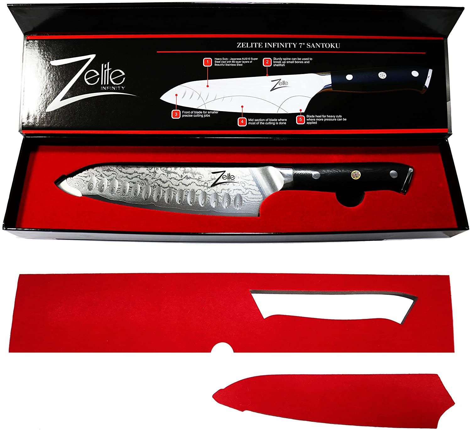 Zelite Infinity Japanese Chef Knife 10 Inch, Damascus Chef Knife, Japanese  Knife, Kitchen Knife, Chefs Knife, Chef's Knives - Japanese AUS-10 Super