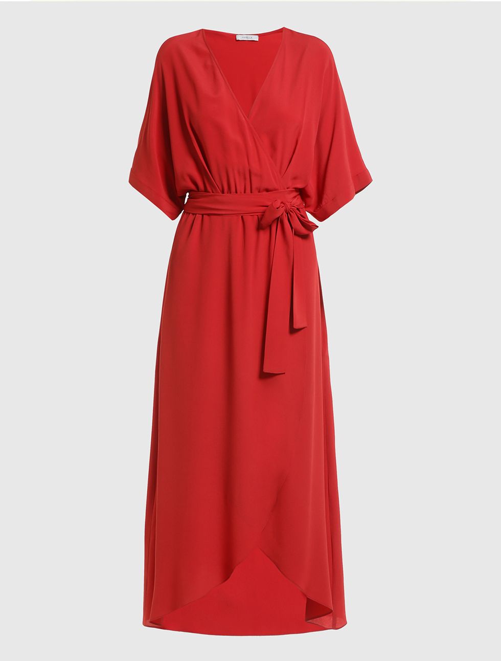 Clothing, Dress, Day dress, Red, Sleeve, Robe, Nightwear, Neck, Outerwear, Textile, 