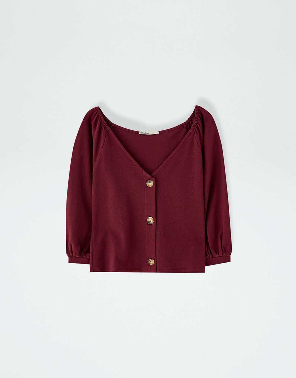 Clothing, Maroon, Outerwear, Sleeve, Red, Blouse, Magenta, Button, Collar, Neck, 