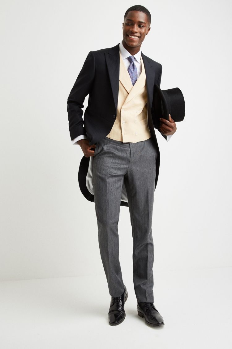 Flat Front Luxury Morning Trousers - Striped Navy Loro Piana | Morning  Trouser | Oliver Brown, London