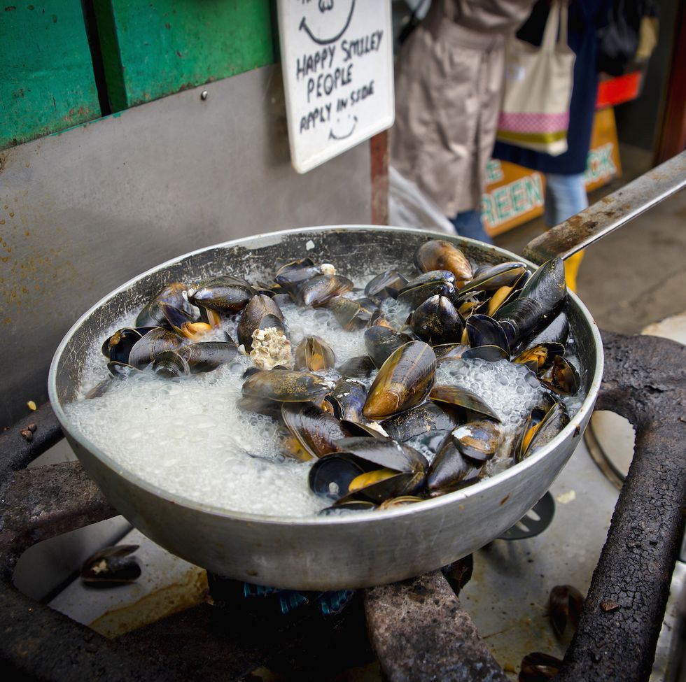 mussels at the seafood shack in oban, argyll the isles