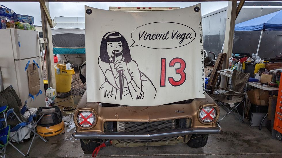 hanger 13 chevrolet vega race car at high plains raceway