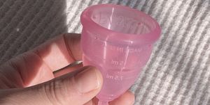 Pink, Violet, Finger, Hand, Nail, Material property, Drinkware, Glass, Cup, Plastic, 