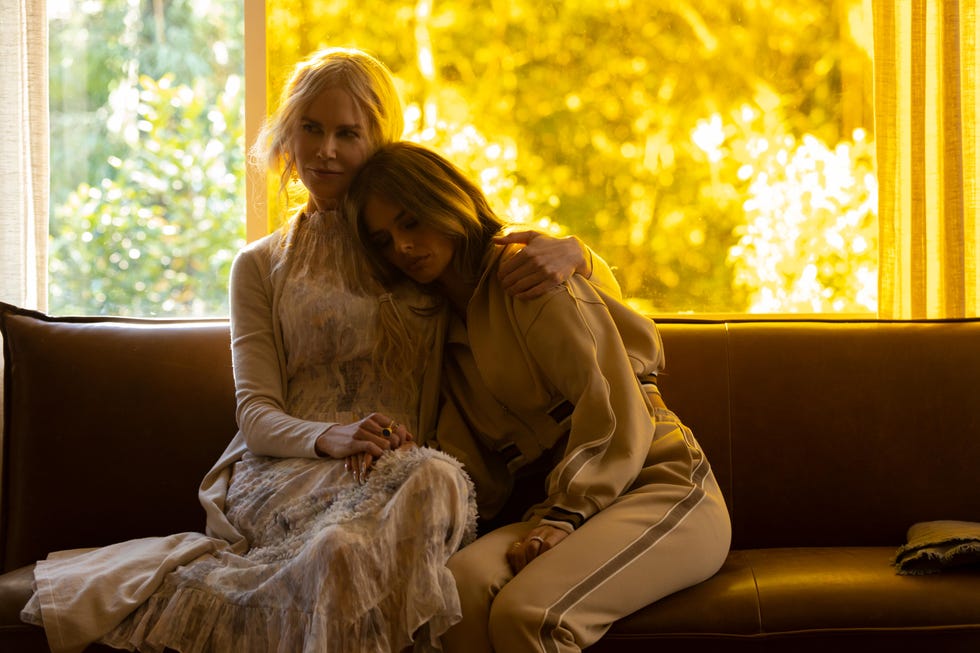 nine perfect strangers    “the critical path”   episode 102    as healing begins, the guests begin to doubt the retreat’s unconventional methods they came for massages and relaxation, not to face their own mortality masha nicole kidman and jessica samara weaving, shown photo by vince valituttihulu