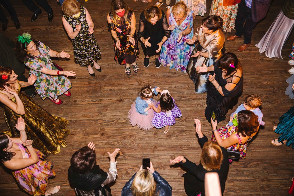 a group of people dancing