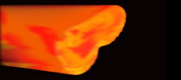 blurred abstract forms with warm colors suggesting movement
