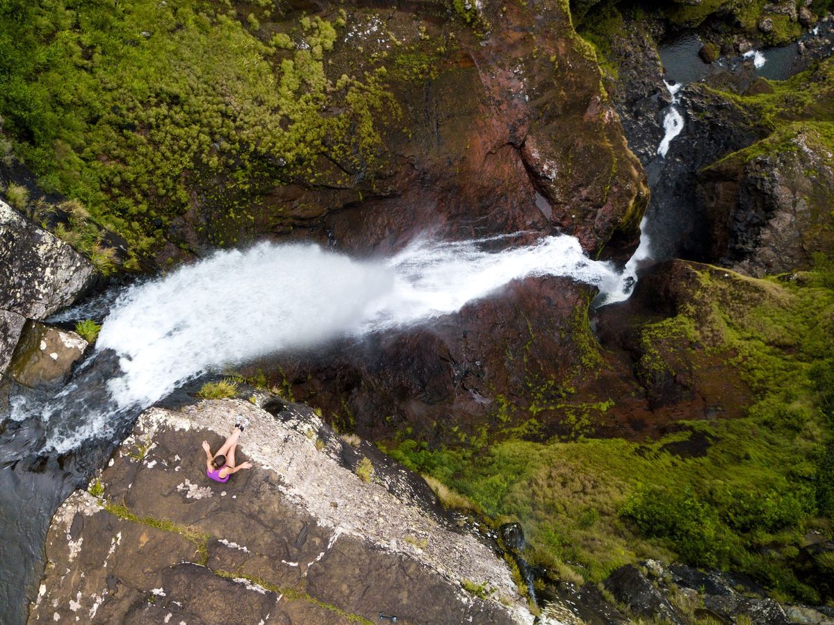 Aan de top van de Cascade des Galets een 150 meter hoge waterval waar je enkel te voet kan komen