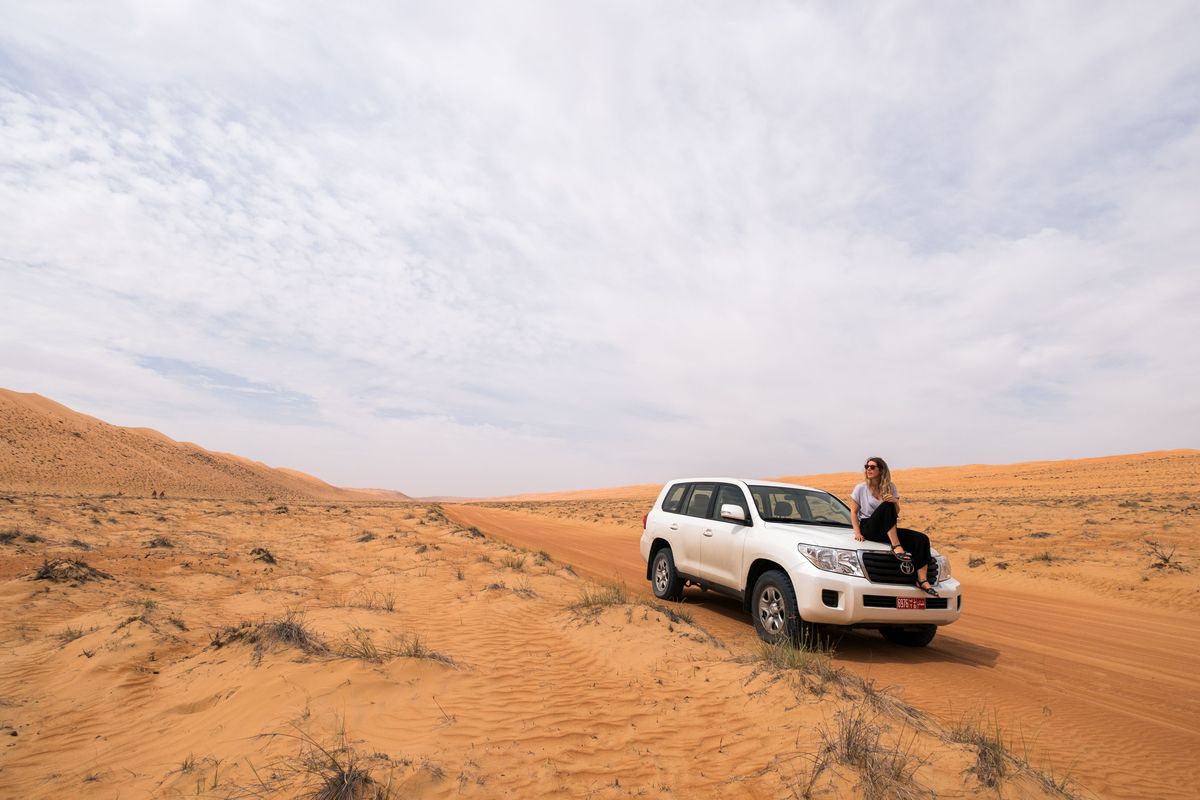 Onderweg in de Sharqiya Sandswoestijn in Oman