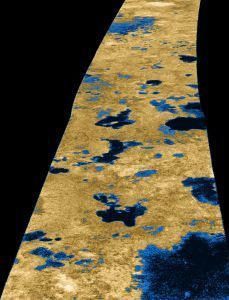 Grote volumes vloeistof op het noordelijk halfrond van Titan in kaart gebracht door Cassini in 2006 NASAJPLCaltechUSGS