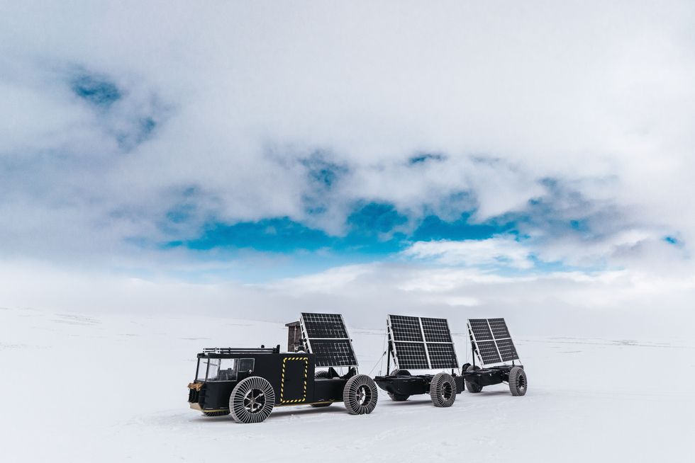 De Solar Voyager tijdens de laatste testrit in IJsland