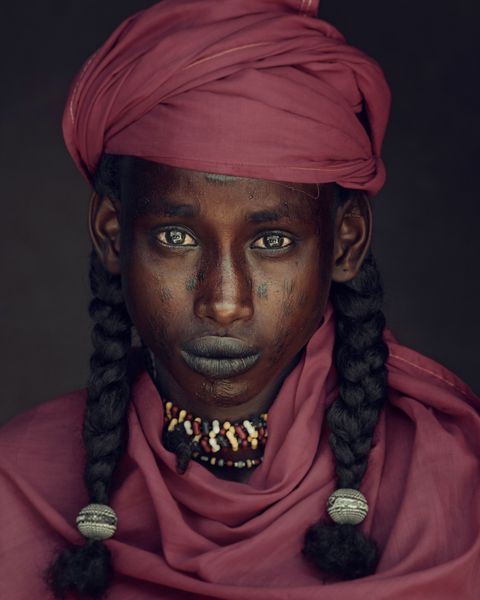 Wodaabevrouw op het Gerewolfestival Soedan 2016