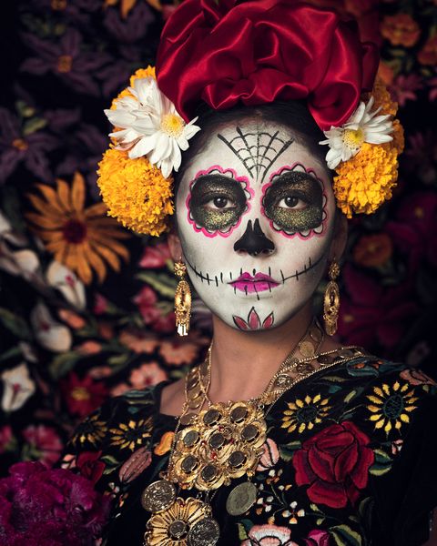 Vrouw op de Da de los Muertos in Oaxaca Mexico 2017