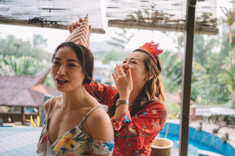 a candid moment between sisters