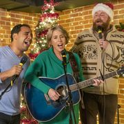 henry, sarah and david sing in a local karaoke bar in laurel, mississippi, as seen on a christmas open house, special