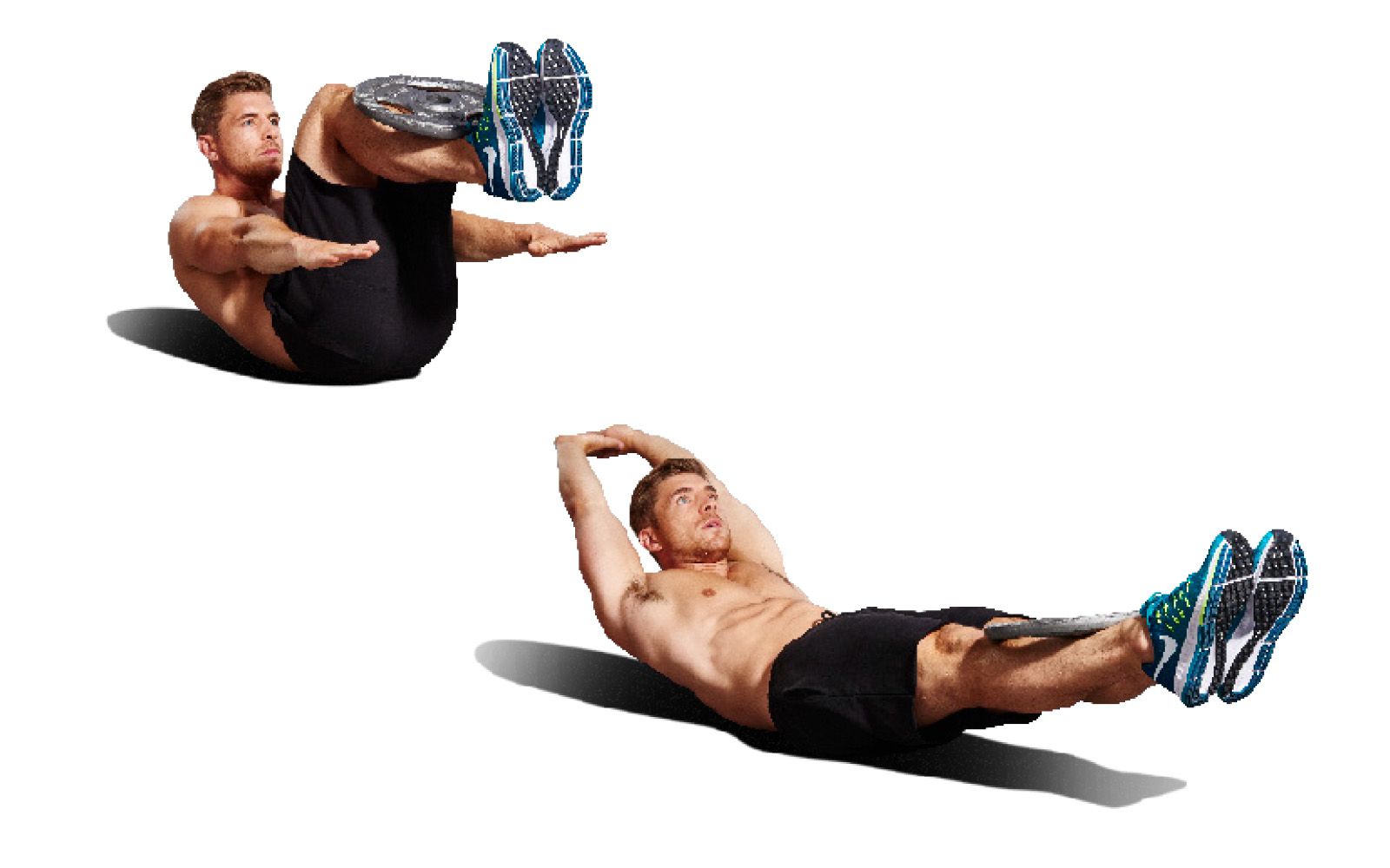 Weight discount plate crunches