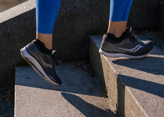 close up of runners feet