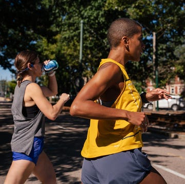 Runner and walker side by side runner and walker side by side