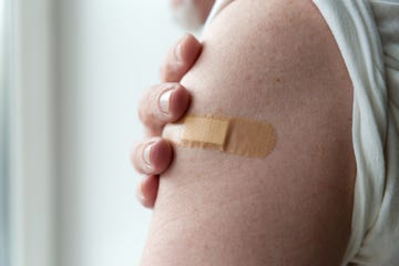 a patch on the arm after vaccination