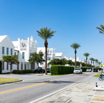 a planned community with beautiful white houses along 30a