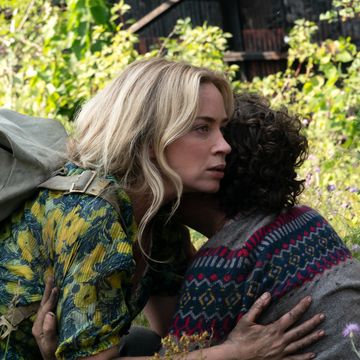 a quiet place part 2  millicent simmonds as regan, emily blunt as evelyn and noah jupe as marcus