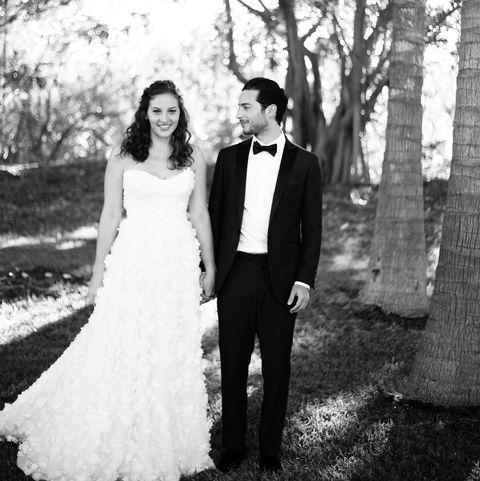 Photograph, Bride, Black, Dress, Wedding dress, Gown, Black-and-white, Monochrome photography, Ceremony, Wedding, 