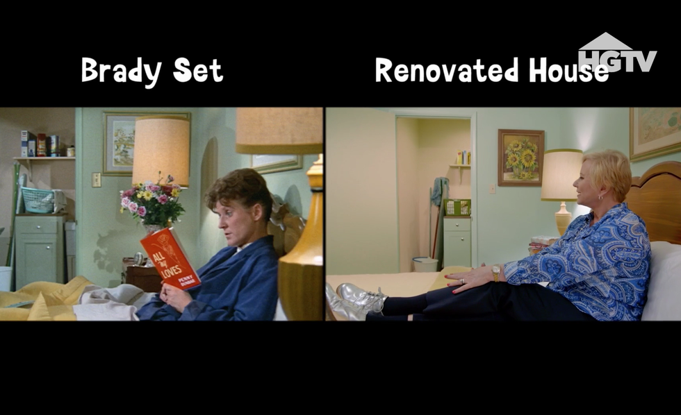 HGTV "A Very Brady Renovation" with "The Brady Bunch" House and Lara Spencer, Eve Plumb, Alice's Room