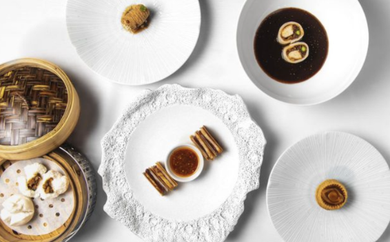 a group of plates with food on it a group of plates with food on it