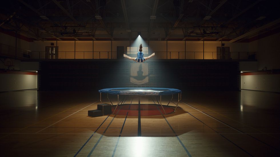 cheerleader on the trampoline from tristar pictures and spyglass media group, llc thanksgiving