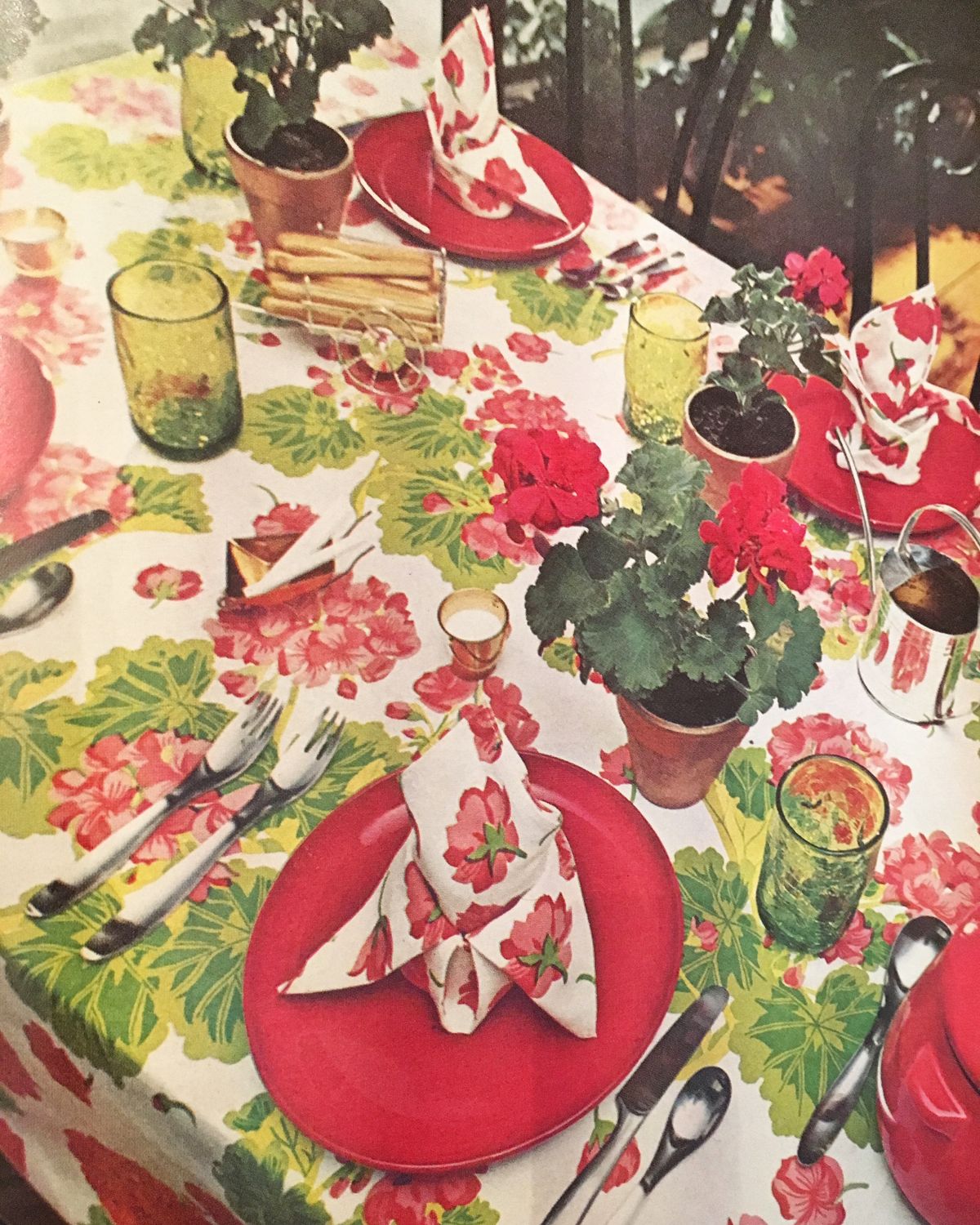 a table setting from the june 1975 issue of house beautiful