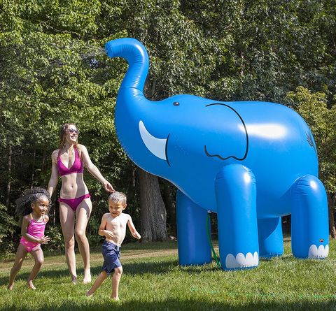 Inflatable, Elephant, Games, Elephants and Mammoths, Fun, Recreation, Leisure, Grass, Sculpture, Statue, 