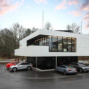 audi charging hub lounge area