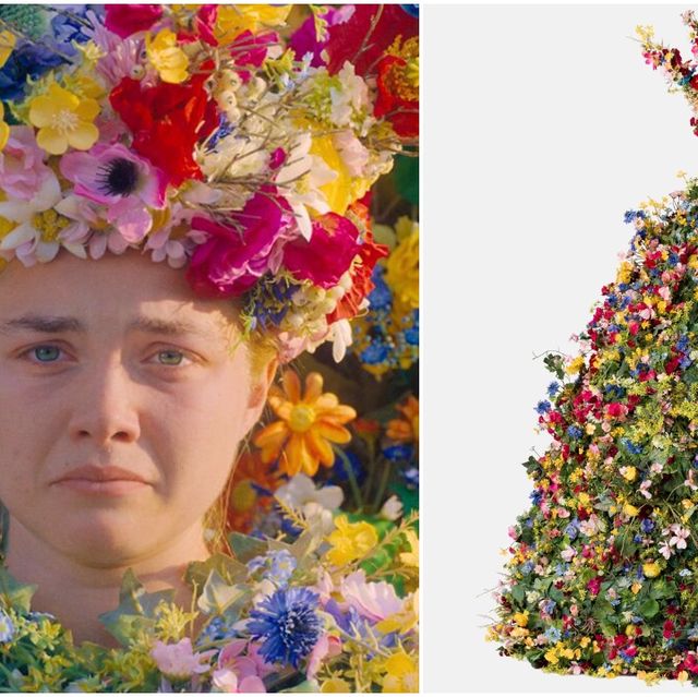 midsommar flower dress and matching crown