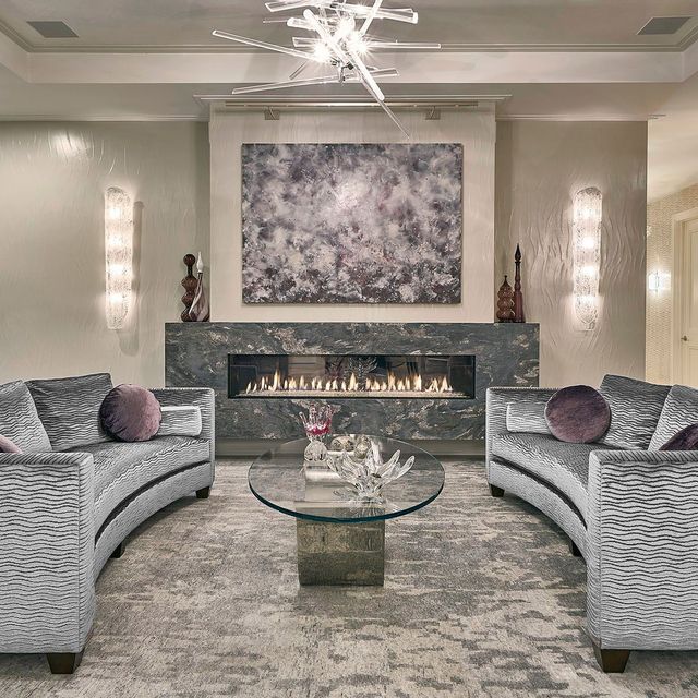 living room in grays
