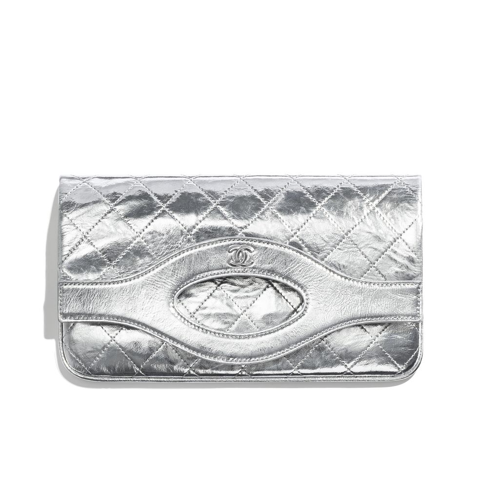 Wallet, Fashion accessory, Coin purse, Silver, Metal, Rectangle, 